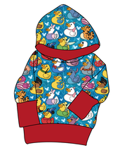 Load image into Gallery viewer, Character Ducky Pins Grow With Me Hoodie (or Crewneck)