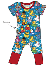 Load image into Gallery viewer, Character Ducky Pins Grow With Me Pants And Shorts Romper