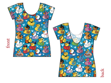 Load image into Gallery viewer, Character Ducky Pins Ladies' Low Back Ballerina Tee
