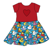 Load image into Gallery viewer, Character Ducky Pins Molly Heart Back Twirly Dress