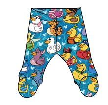 Load image into Gallery viewer, Character Ducky Pins Newborn Footed Pants