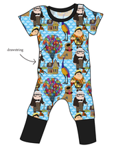 Load image into Gallery viewer, Cartoon Balloons Grow With Me Pants And Shorts Romper
