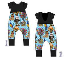 Load image into Gallery viewer, Cartoon Balloons Low Back Romper and Bubble Romper