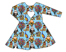 Load image into Gallery viewer, Cartoon Balloons Molly Heart Back Twirly Dress