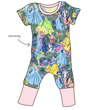 Load image into Gallery viewer, Neon Princesses Grow With Me Pants And Shorts Romper