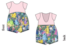 Load image into Gallery viewer, Neon Princesses Low Back Romper and Bubble Romper
