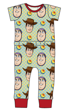 Load image into Gallery viewer, Toy Check Bennett Pants and Shorts Length T-Shirt Romper