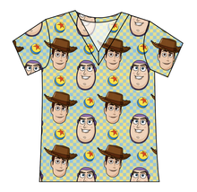 Load image into Gallery viewer, Toy Check Ladies' Slouchy V-Neck Tee