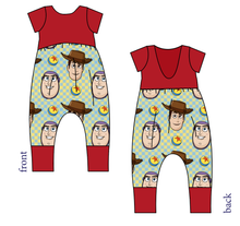 Load image into Gallery viewer, Toy Check Low Back Romper and Bubble Romper