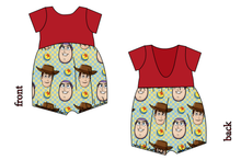 Load image into Gallery viewer, Toy Check Low Back Romper and Bubble Romper