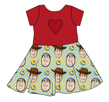 Load image into Gallery viewer, Toy Check Molly Heart Back Twirly Dress