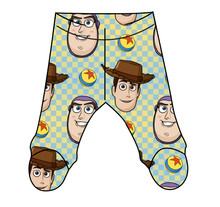 Load image into Gallery viewer, Toy Check Newborn Footed Pants