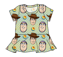 Load image into Gallery viewer, Toy Check Peplum Top