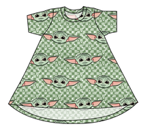 Load image into Gallery viewer, Youngling Check Basic T-Shirt Dress