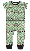 Load image into Gallery viewer, Youngling Check Bennett Pants and Shorts Length T-Shirt Romper
