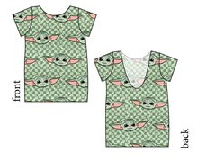 Load image into Gallery viewer, Youngling Check Low Back Ballerina Tee
