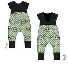Load image into Gallery viewer, Youngling Check Low Back Romper and Bubble Romper