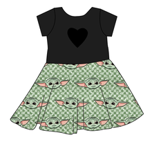 Load image into Gallery viewer, Youngling Check Molly Heart Back Twirly Dress