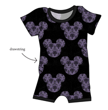 Load image into Gallery viewer, Haunted Mouse Ears Grow With Me Pants And Shorts Romper
