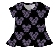 Load image into Gallery viewer, Haunted Mouse Ears Ladies' Peplum Top