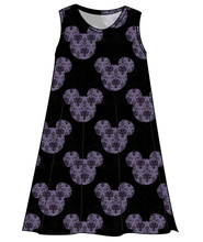 Load image into Gallery viewer, Haunted Mouse Ears Ladies' Swing Dress