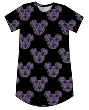 Load image into Gallery viewer, Haunted Mouse Ears Ladies' T-Shirt Dress