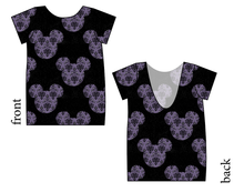 Load image into Gallery viewer, Haunted Mouse Ears Low Back Ballerina Tee