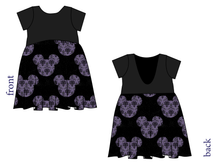 Load image into Gallery viewer, Haunted Mouse Ears Low Back Dress