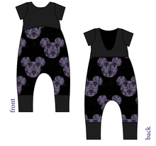 Load image into Gallery viewer, Haunted Mouse Ears Low Back Romper and Bubble Romper