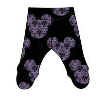 Load image into Gallery viewer, Haunted Mouse Ears Newborn Footed Pants