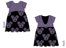 Load image into Gallery viewer, Haunted Mouse Ears Low Back Dress