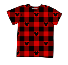 Load image into Gallery viewer, Plaid Mouse Ears Basic Tee and Tank