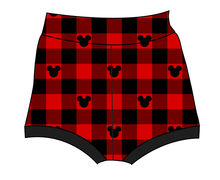 Load image into Gallery viewer, Plaid Mouse Ears Bummies