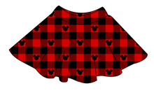 Load image into Gallery viewer, Plaid Mouse Ears Circle Skirt