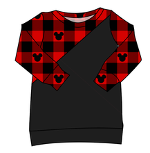 Load image into Gallery viewer, Plaid Mouse Ears Classic Hoodie (or Crewneck)