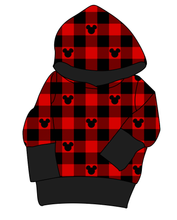 Load image into Gallery viewer, Plaid Mouse Ears Grow With Me Hoodie (or Crewneck)