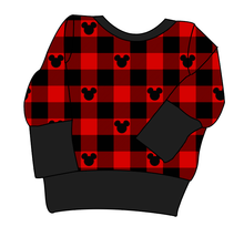 Load image into Gallery viewer, Plaid Mouse Ears Grow With Me Hoodie (or Crewneck)