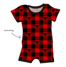 Load image into Gallery viewer, Plaid Mouse Ears Grow With Me Pants And Shorts Romper