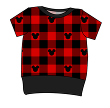 Load image into Gallery viewer, Plaid Mouse Ears Grow With Me Tee