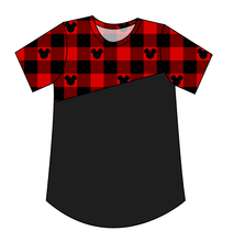 Load image into Gallery viewer, Plaid Mouse Ears Ladies' Relaxed Tee