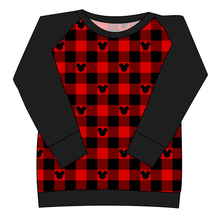 Load image into Gallery viewer, Plaid Mouse Ears Ladies' Classic Crewneck
