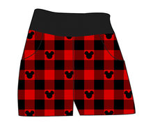 Load image into Gallery viewer, Plaid Mouse Ears Ladies' Joggers and Jogger Shorts