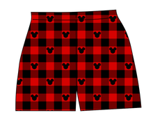 Load image into Gallery viewer, Plaid Mouse Ears Ladies' Lounge Shorts