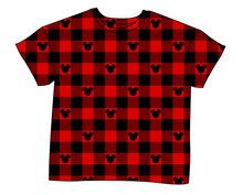 Load image into Gallery viewer, Plaid Mouse Ears Ladies' Oversized Tee