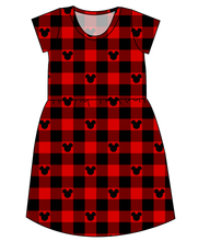 Load image into Gallery viewer, Plaid Mouse Ears Ladies' Play Dress