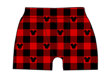 Load image into Gallery viewer, Plaid Mouse Ears Mens' Boxer Briefs