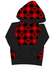Load image into Gallery viewer, Plaid Mouse Ears Mens' Hoodie