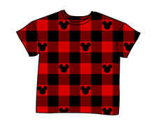 Load image into Gallery viewer, Plaid Mouse Ears Oversized Tee