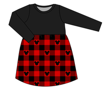 Load image into Gallery viewer, Plaid Mouse Ears Play Dress