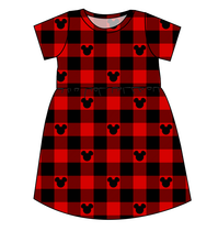 Load image into Gallery viewer, Plaid Mouse Ears Play Dress
